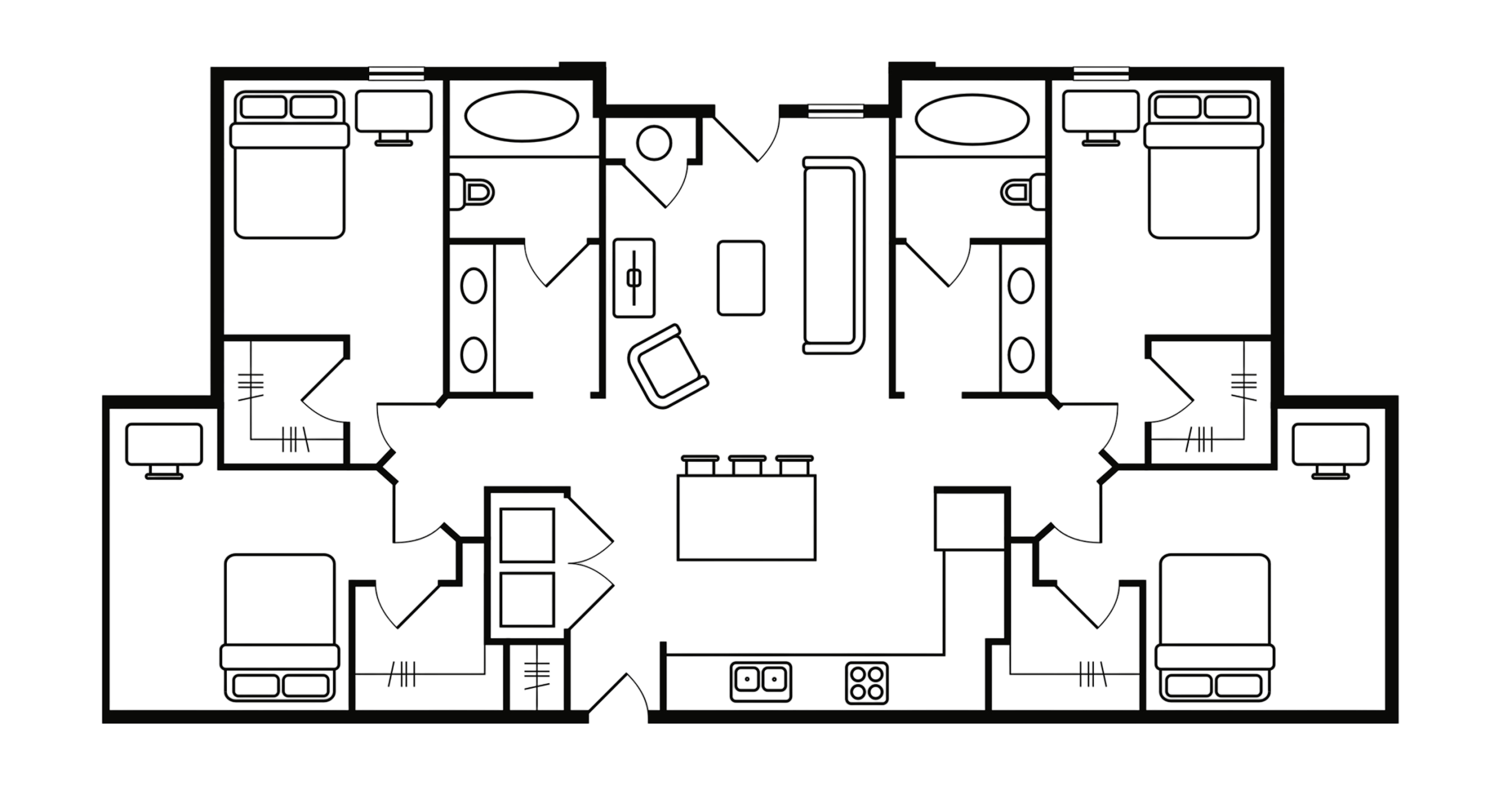 The Pavilion on Berry 4 bedroom 2 bathroom floorplan